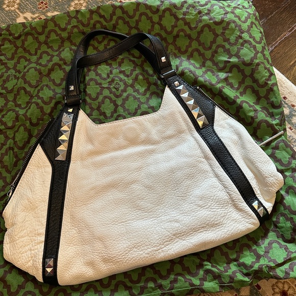 orYANY Two-Tone Leather Studded Shoulder Bag - Picture 7 of 8